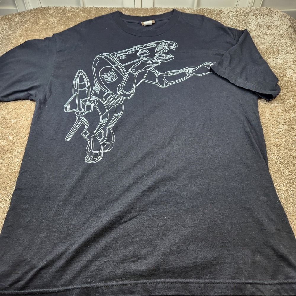 Mighty Fine Transformers Laserbeak Decepticon Graphic T-Shirt Mens XL Black 2005